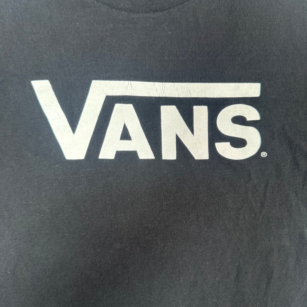 Vans Classic Men's‎ M T-Shirt Black White Logo Short Sleeve Skater Streetwear - Picture 7 of 8